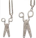 Scissor Necklace Crystal Small