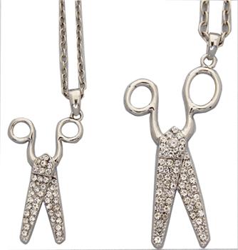 Scissor Necklace Crystal Small