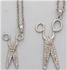 Scissor Necklace Crystal  Large